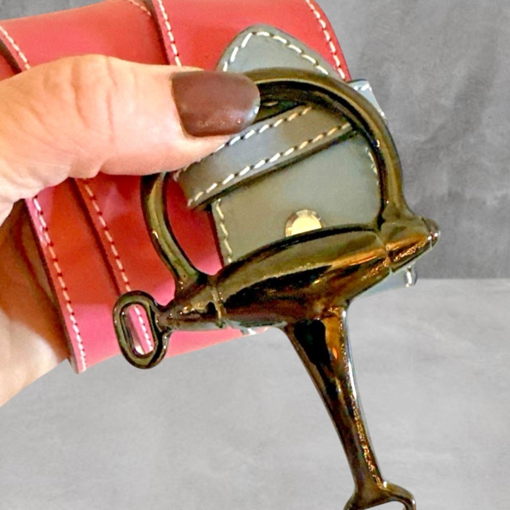 Women’s Lilo Espana SPAIN PINK GRAY Leather Stirrup Buckle Belt L/XL 40-44"